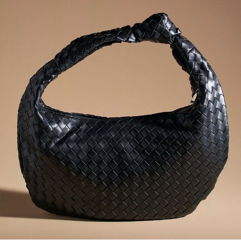 ANTHROPOLOGIE Brigitte Woven Faux-Leather Shoulder Bag by Melie Bianco